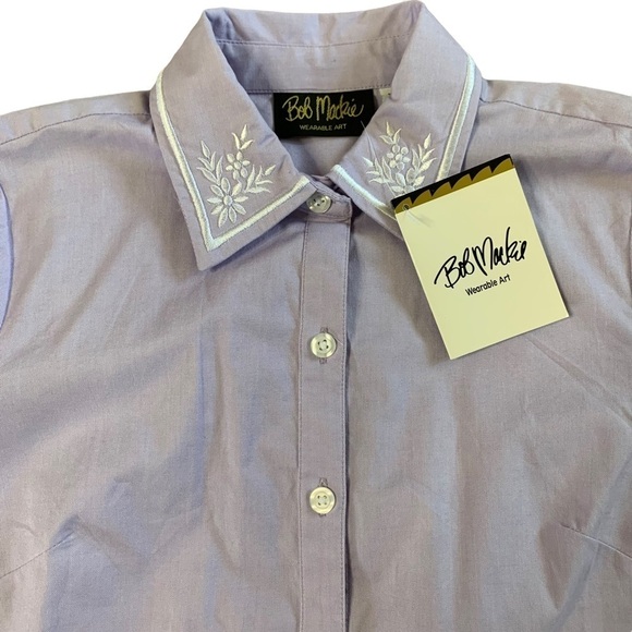 Bob Mackie NWT Wearables Art Lavender Embroidered Top Size XXS - Picture 10 of 11